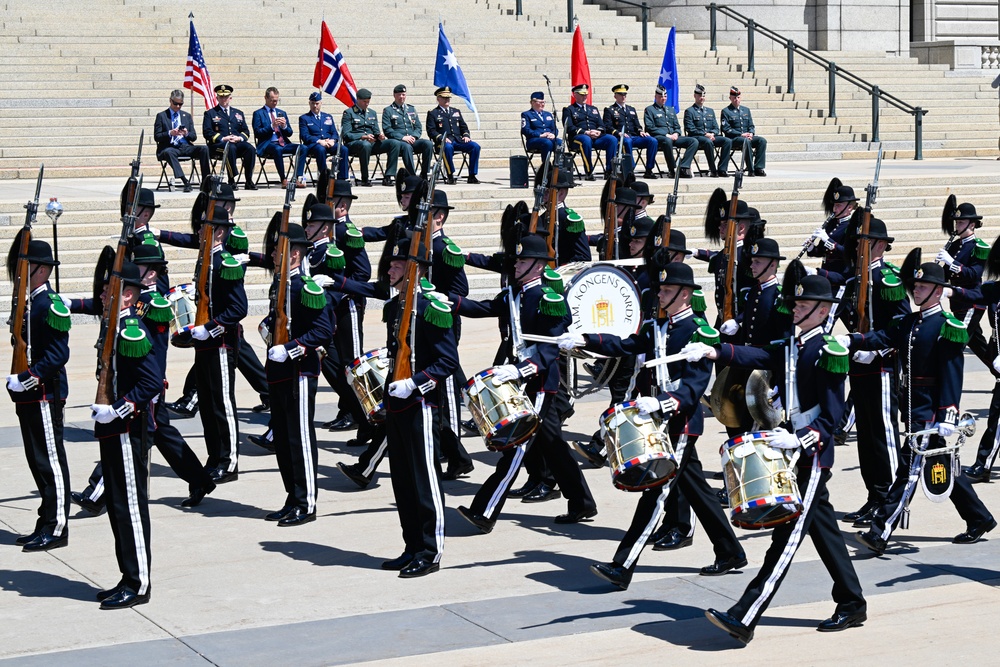 Norway's His Majesty the King's Band and Drill Team preform at Minnesota Capitol