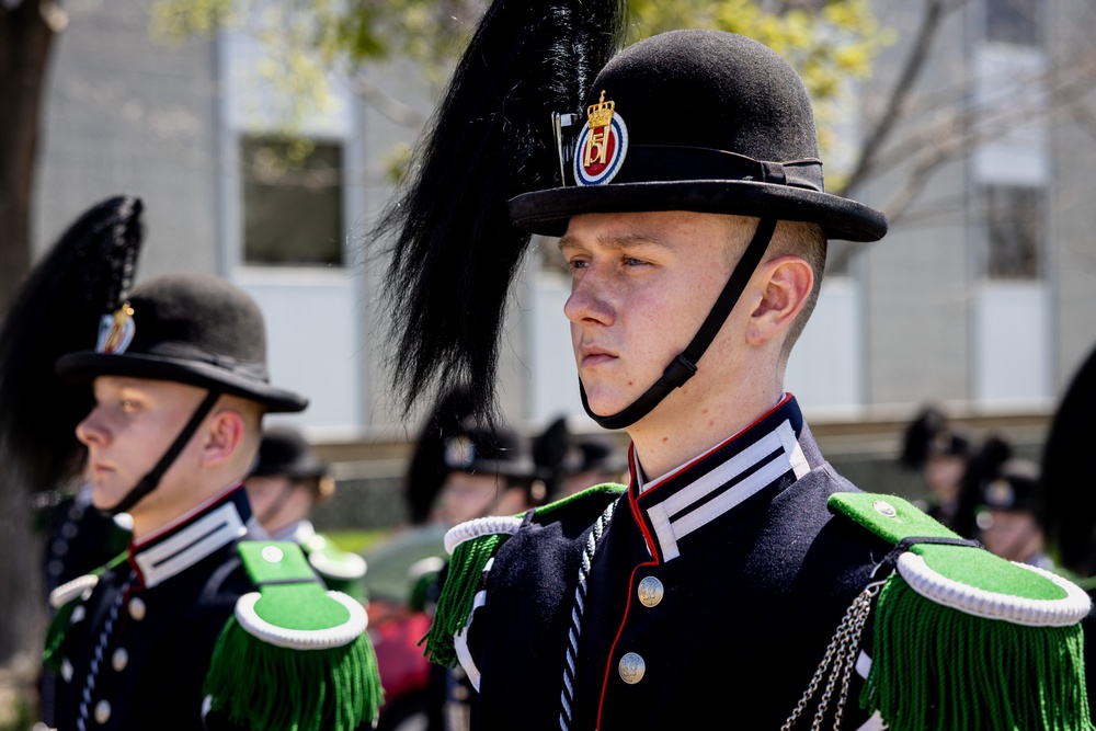 Norway's His Majesty the King's Band and Drill Team preform at Minnesota Capitol