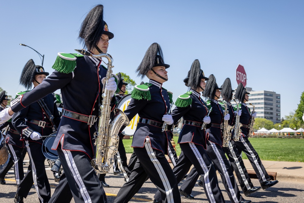 Norway's His Majesty the King's Band and Drill Team preform at Minnesota Capitol