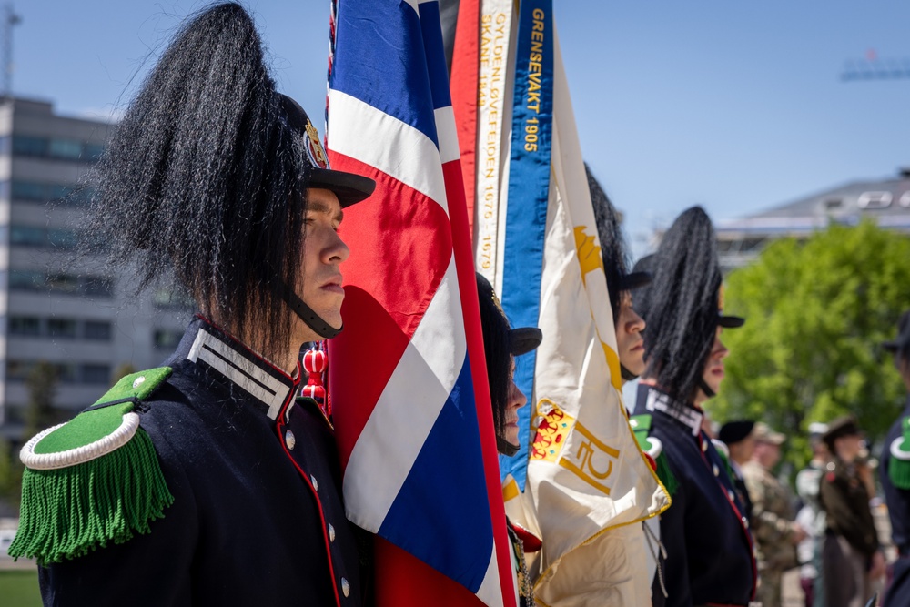 Norway's His Majesty the King's Band and Drill Team preform at Minnesota Capitol