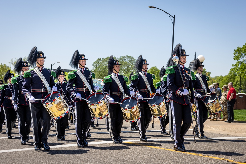 Norway's His Majesty the King's Band and Drill Team preform at Minnesota Capitol
