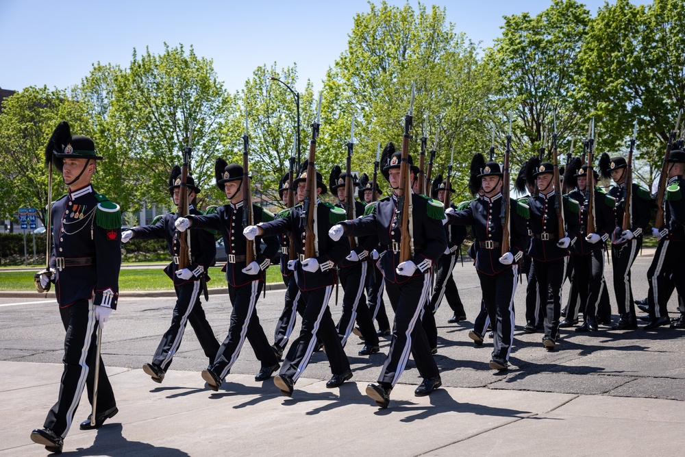 Norway's His Majesty the King's Band and Drill Team preform at Minnesota Capitol