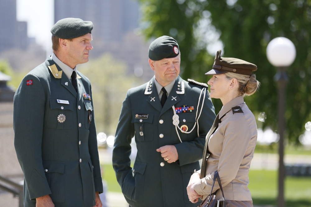 Norway's His Majesty the King's Band and Drill Team preform at Minnesota Capitol