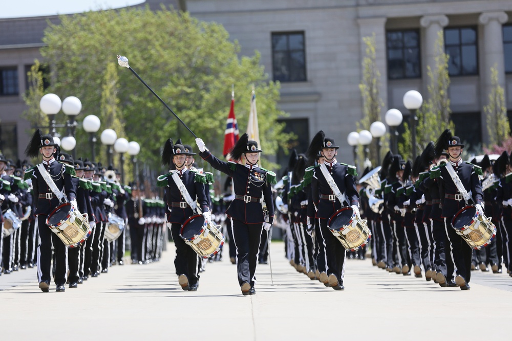 Norway's His Majesty the King's Band and Drill Team preform at Minnesota Capitol