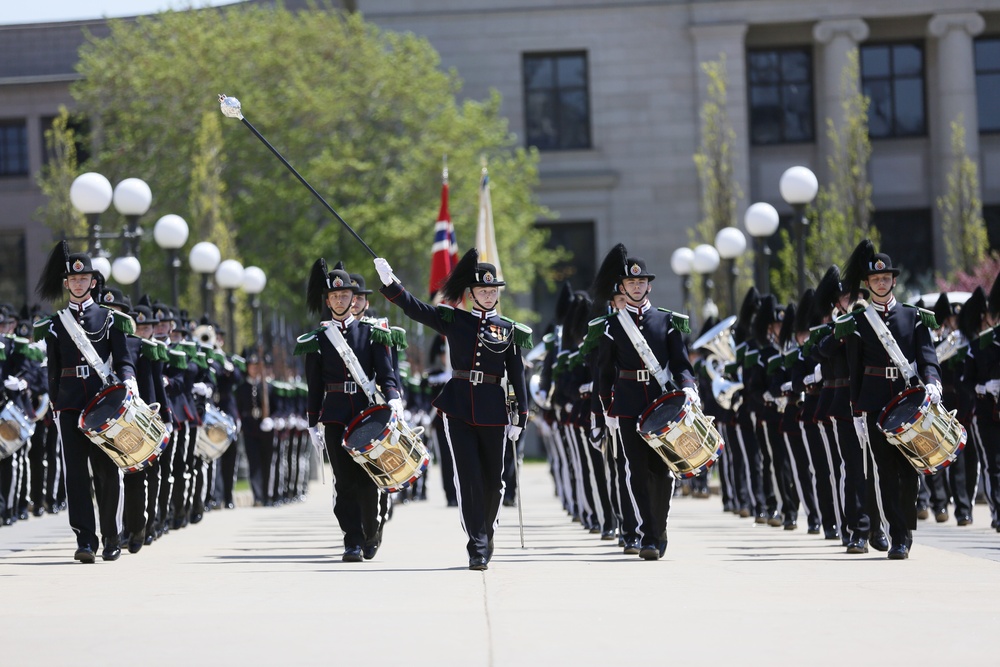 Norway's His Majesty the King's Band and Drill Team preform at Minnesota Capitol