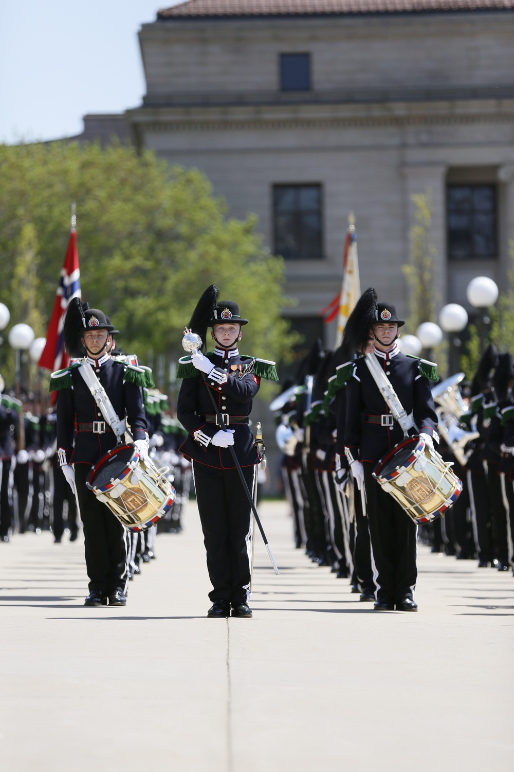 Norway's His Majesty the King's Band and Drill Team preform at Minnesota Capitol