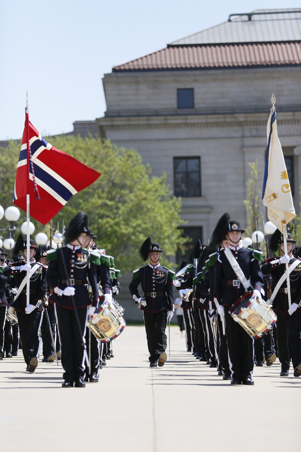 Norway's His Majesty the King's Band and Drill Team preform at Minnesota Capitol