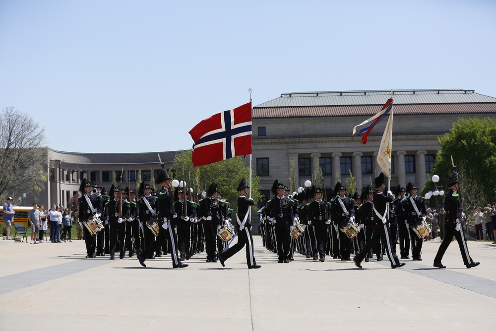 Norway's His Majesty the King's Band and Drill Team preform at Minnesota Capitol