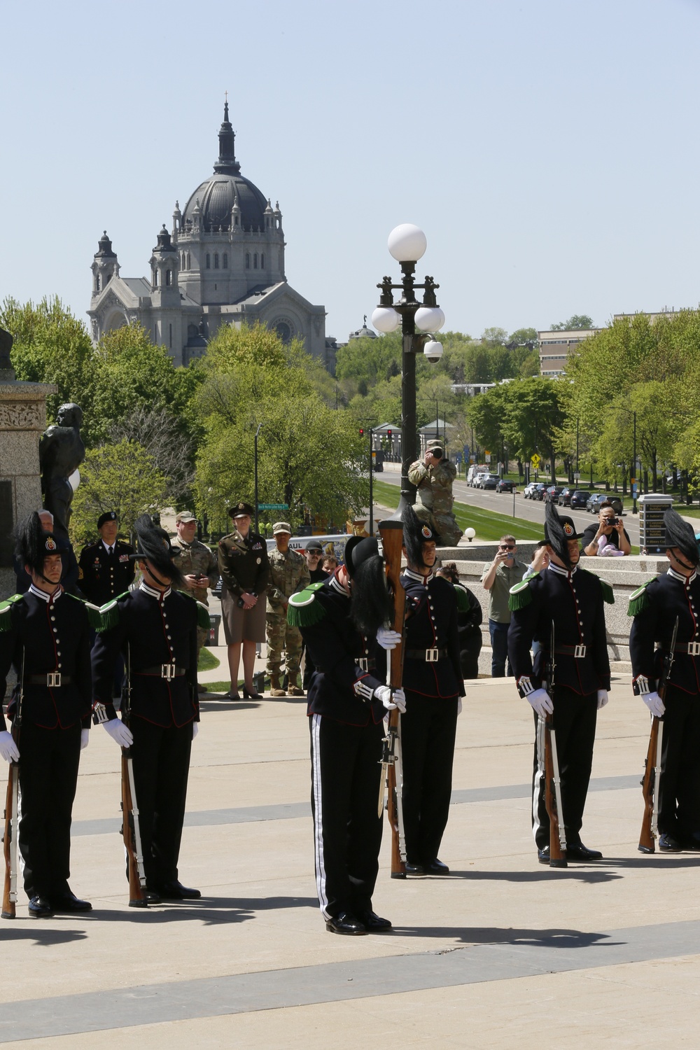 Norway's His Majesty the King's Band and Drill Team preform at Minnesota Capitol