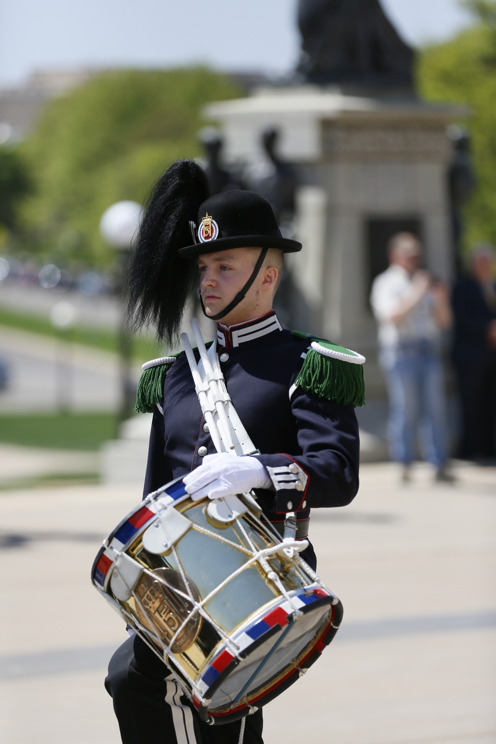 Norway's His Majesty the King's Band and Drill Team preform at Minnesota Capitol