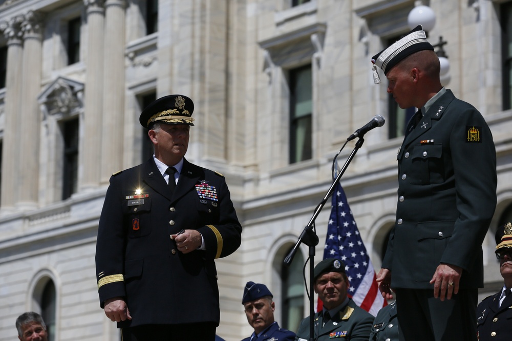 Norway's His Majesty the King's Band and Drill Team preform at Minnesota Capitol