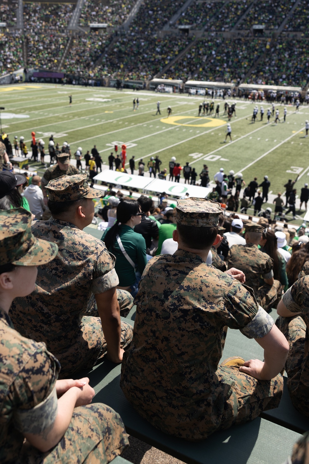 Marines support the University of Oregon Annual Spring Game