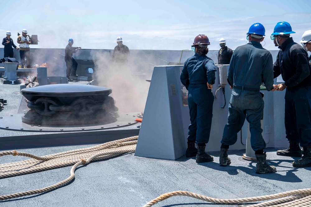USS John P Murtha goes underway