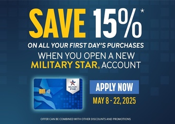 New MILITARY STAR Cardmembers Can Save 15% on First-Day Purchases Through May 22