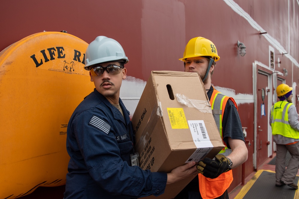 USS Ronald Reagan (CVN 76) Sailors, Puget Sound Naval Shipyard (PSNS) workers, and contractors conduct routine operations and ship maintenance
