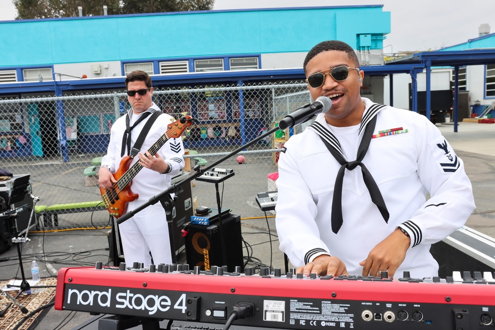 Navy Rock Band Destroyers Perform at Angier Elementary School Military Child Appreciation Month