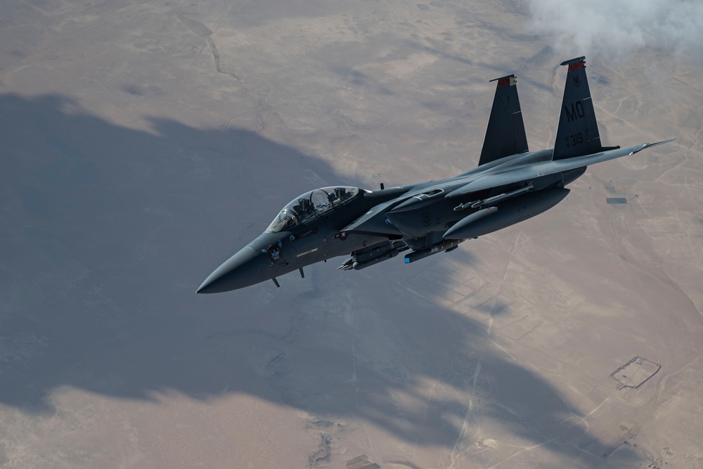 Strike Eagles patrol in support of Operation Inherent Resolve