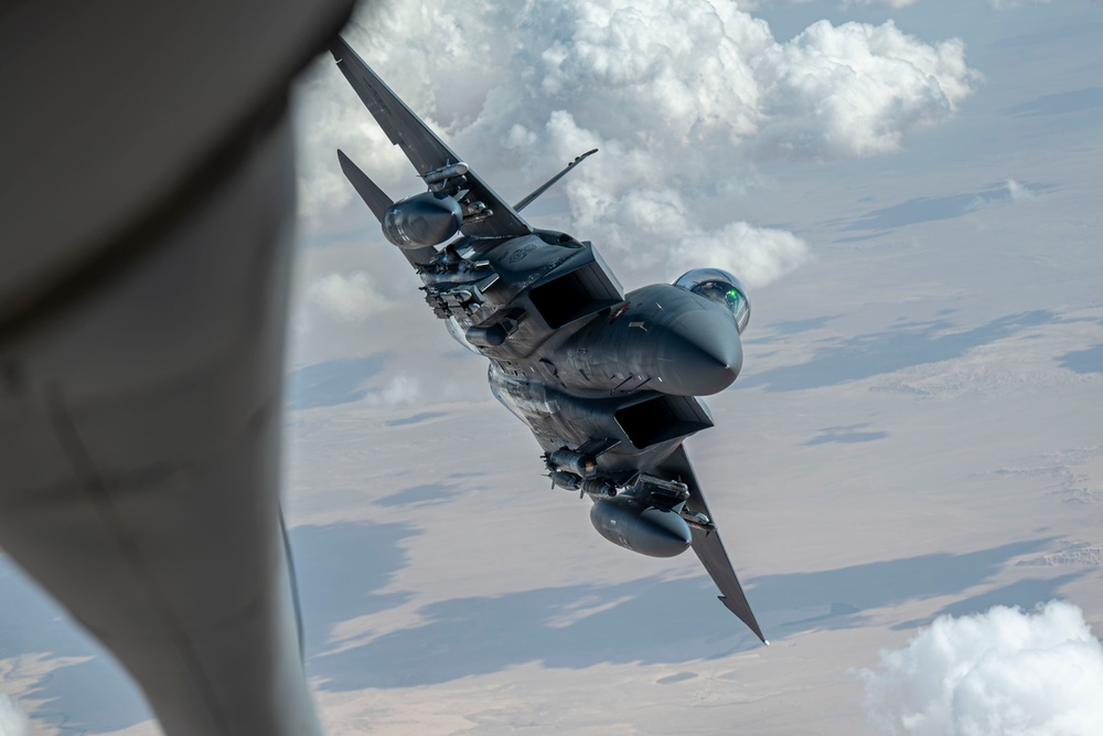 Strike Eagles patrol in support of Operation Inherent Resolve