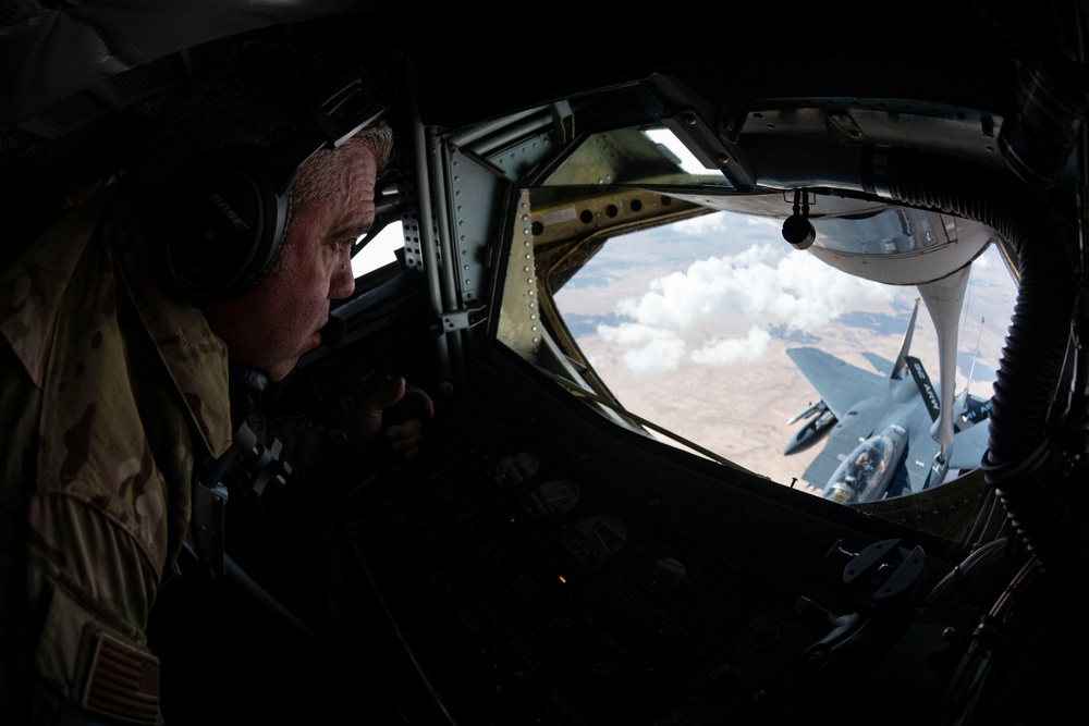 Strike Eagles patrol in support of Operation Inherent Resolve
