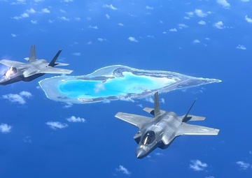 F-35B Lightning IIs fly over Wake Island