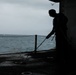 Aviation Boatswain's Mate Maintains Iwo Jima Hangar Bay Underway