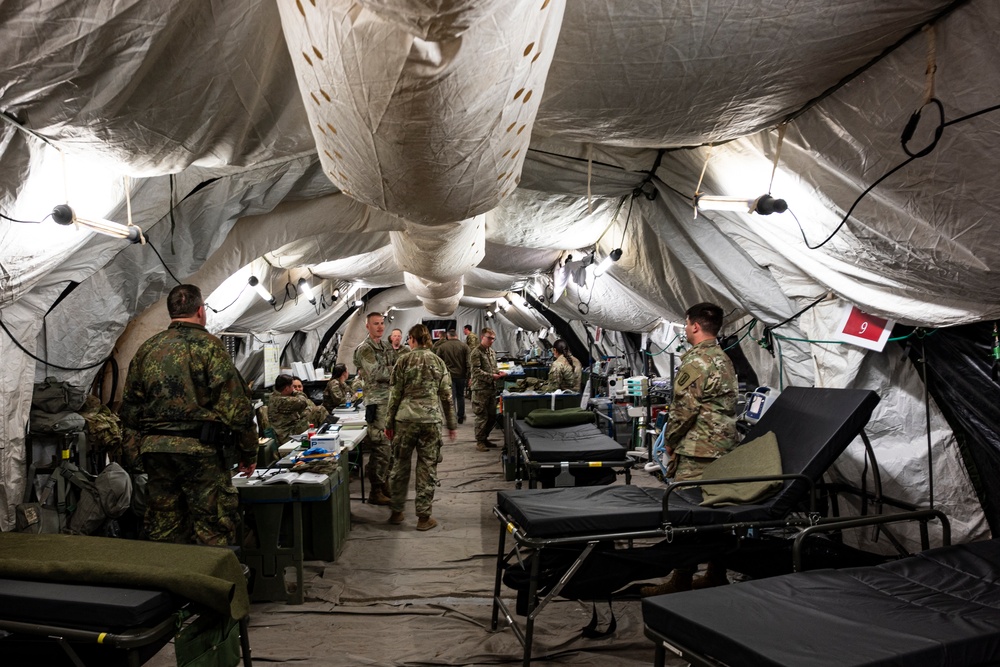 Force Health Protection team visits 512th Field Hospital at Vepriai Rocket Base during DEFENDER 2025 in Lithuania