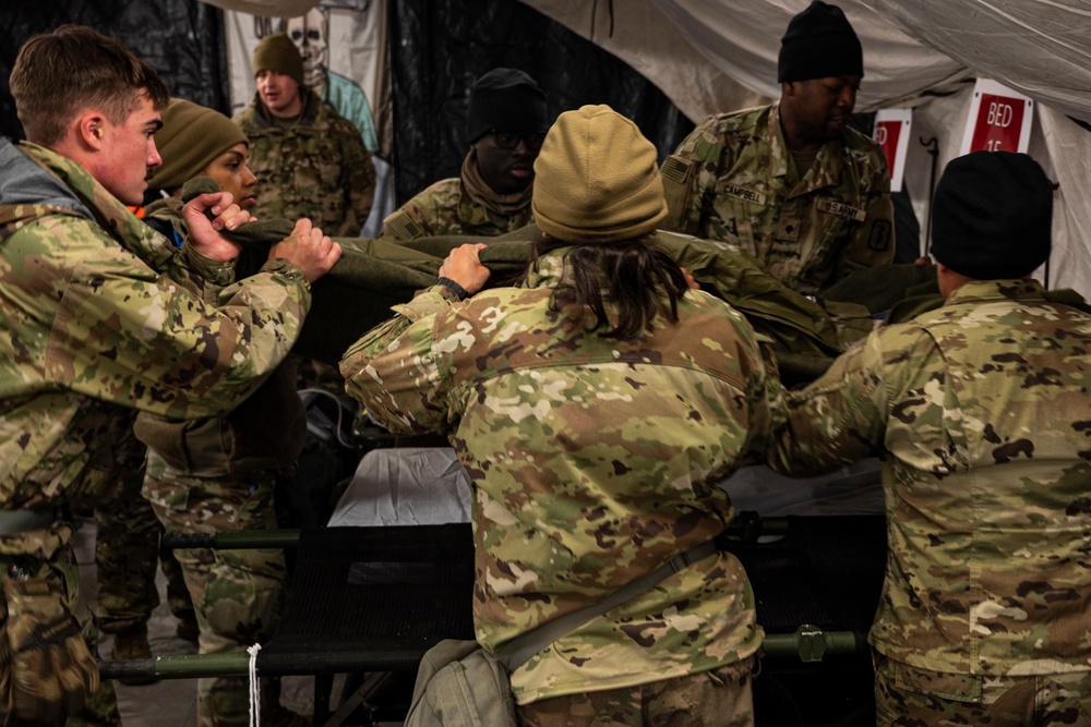 Force Health Protection team conducts site survey with 512th Field Hospital at Vepriai Rocket Base during DEFENDER 2025 in Lithuania