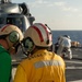 U.S. Coast Guard Cutter Stratton crew train with a Navy MH-60R Seahawk helicopter crew from Andersen Air Force Base on the Pacific Ocean near Guam