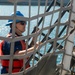 U.S. Coast Guard Cutter Stratton crew moor the Stratton at U.S. Coast Guard Forces Micronesia Sector Guam