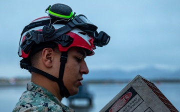 U.S. Marine aircraft ordnance technicians train in countermeasures during Kodiak Mace 25
