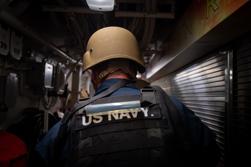 USS Gridley Anti-Terrorism Drill