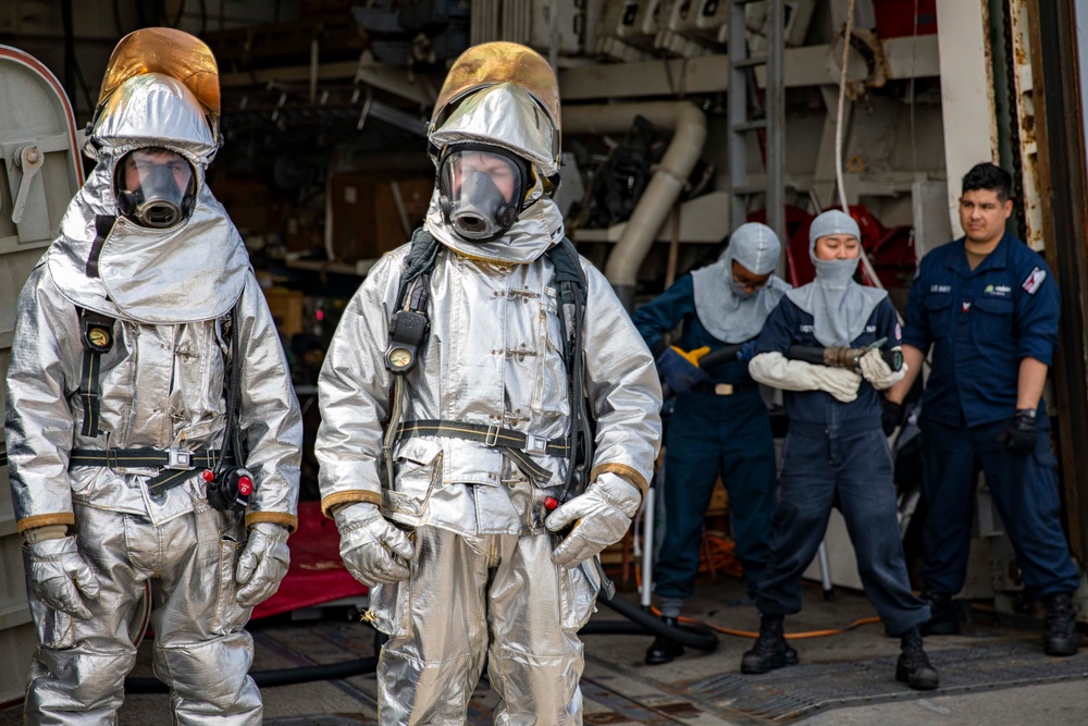 USS Preble Conducts Crash and Salvage Drill