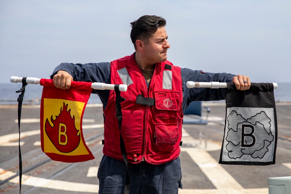 USS Preble Conducts Crash and Salvage Drill