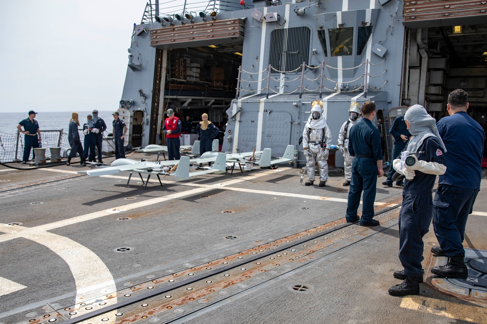 USS Preble Conducts Crash and Salvage Drill