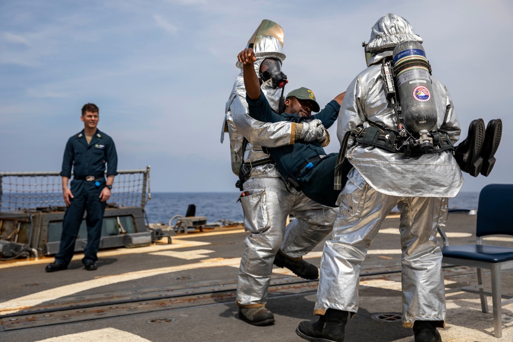 USS Preble Conducts Crash and Salvage Drill