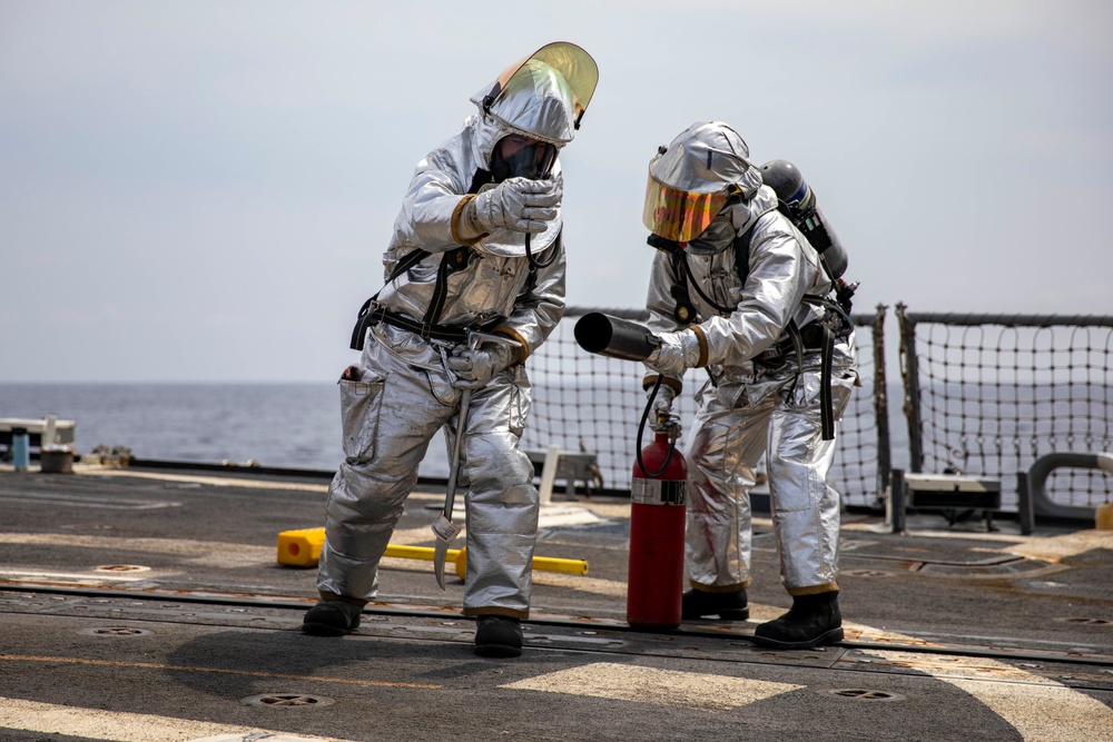 USS Preble Conducts Crash and Salvage Drill