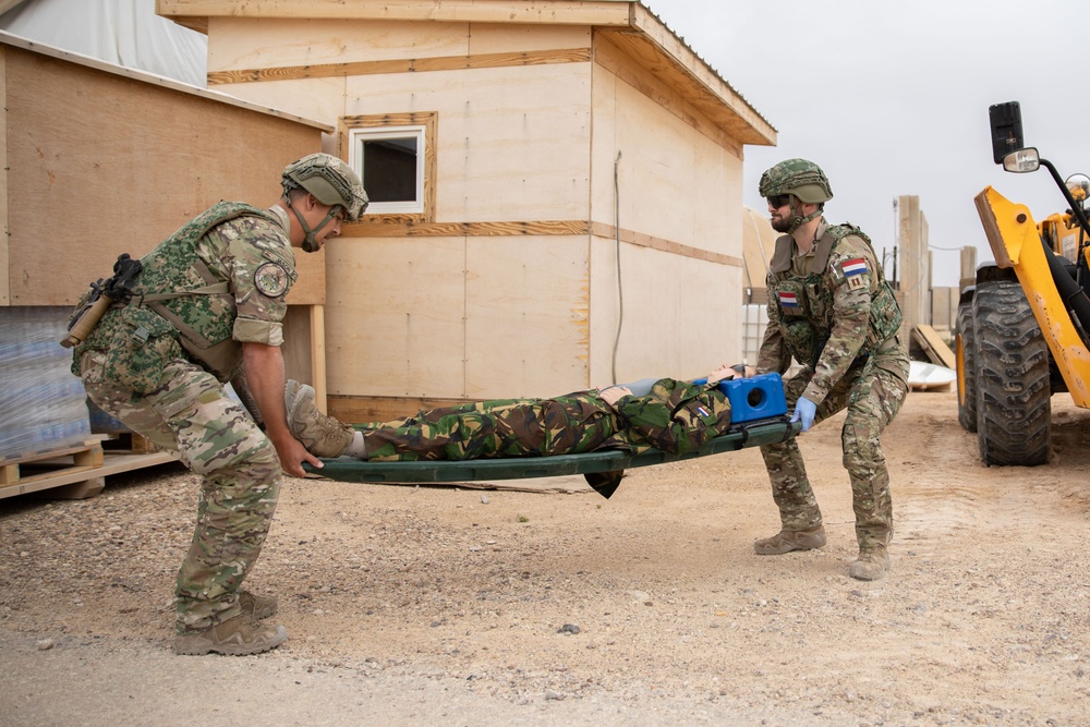 Coalition Forces Conduct Base Defense Exercise at AAAB