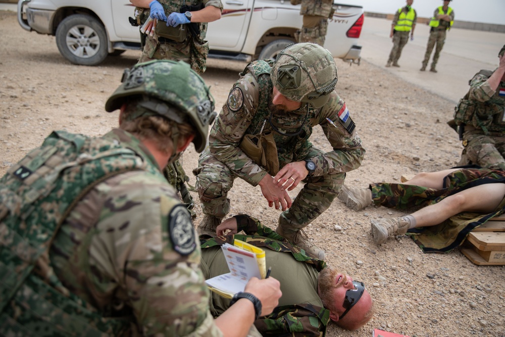 Coalition Forces Conduct Base Defense Exercise at AAAB