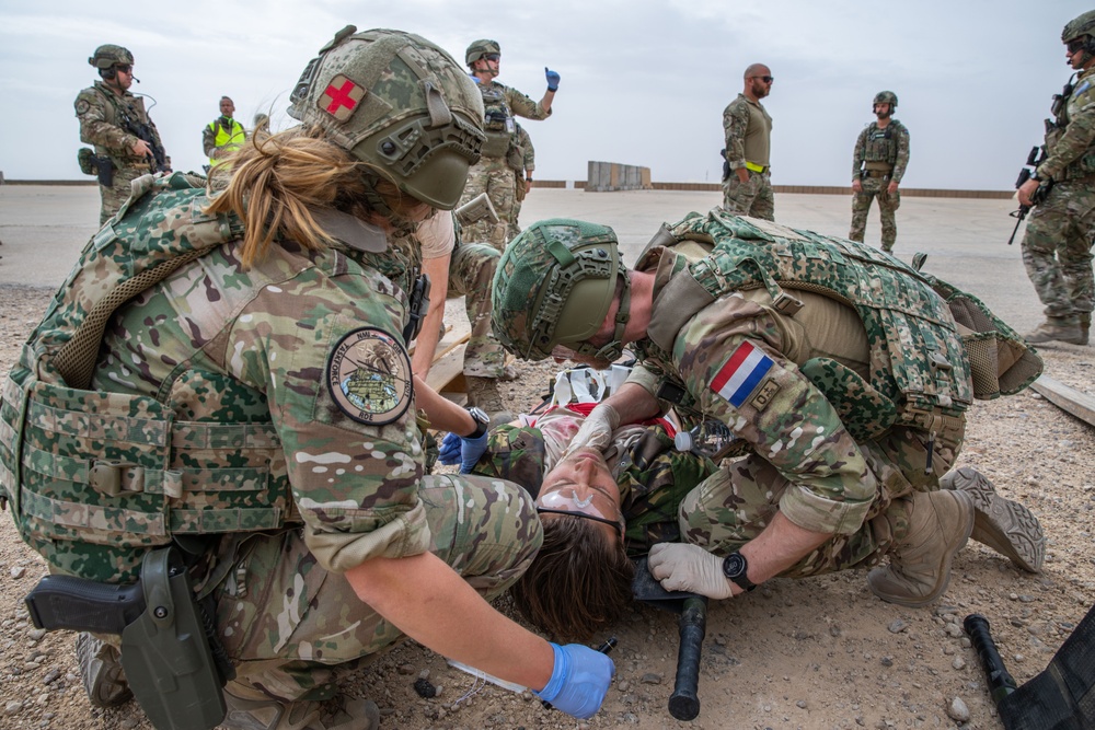 Coalition Forces Conduct Base Defense Exercise at AAAB