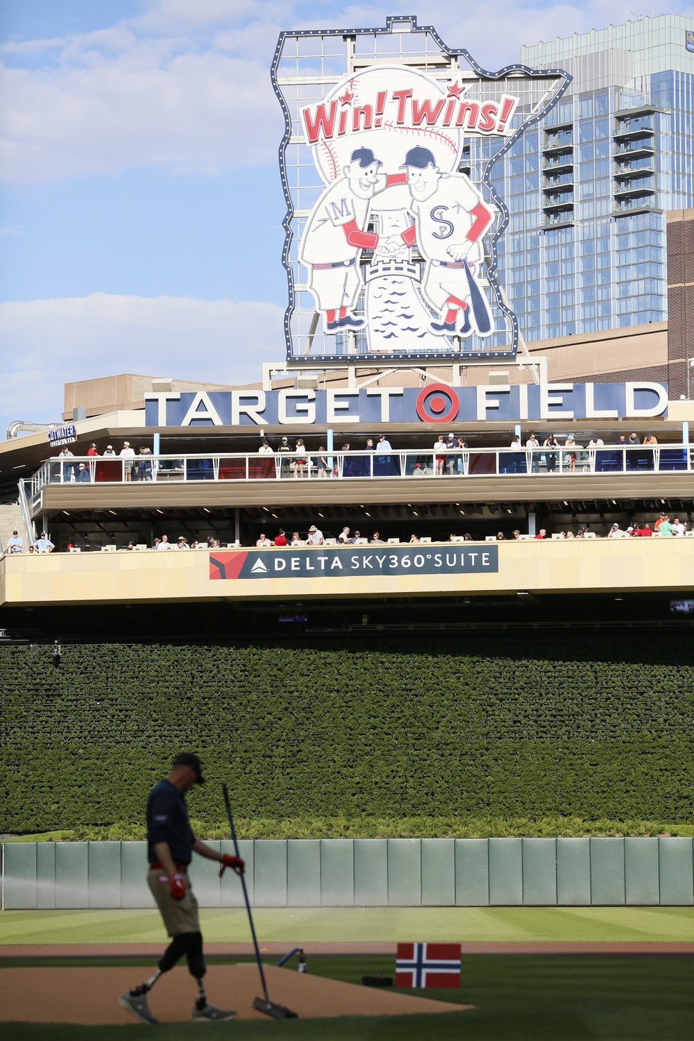 Norway's His Majesty the King's Band and Drill Team preform at Target Field