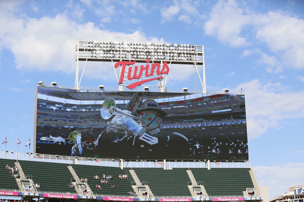 Norway's His Majesty the King's Band and Drill Team preform at Target Field