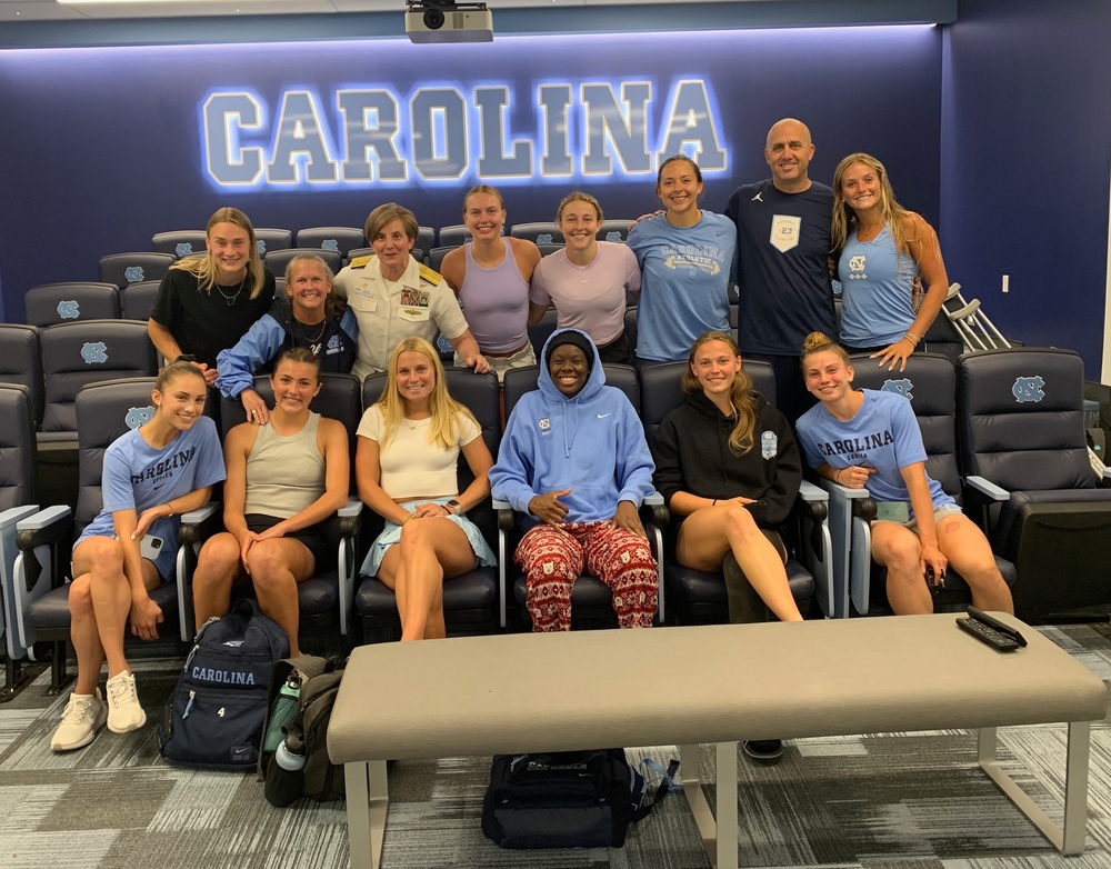 NAVSUP WSS Commander, Former UNC Soccer Standout, Visits Alma Mater