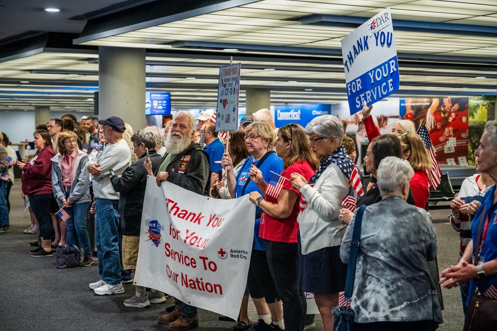 Veterans Honored with Emotional Send-Off at Bradley Airport for Honor Flight to D.C.