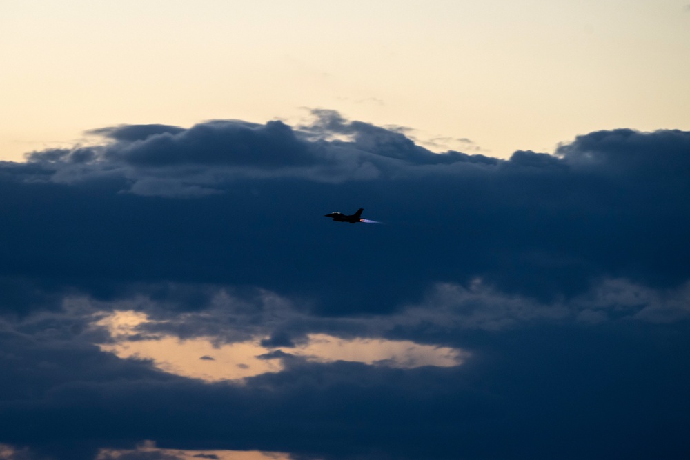 54 FG F-16 Fighter Pilots Conduct Routine Night Ops