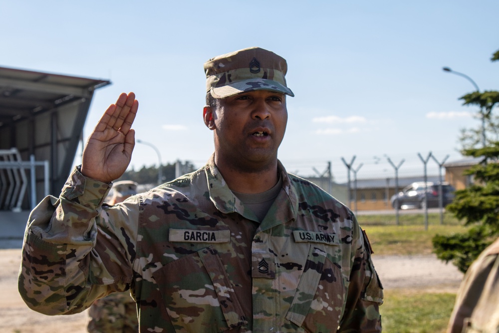 Garcia's reenlistment and promotion ceremony
