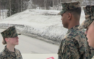 U.S. Marine reenlist during NATO exercise in Norway
