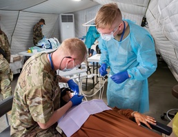 US military medical personnel conduct humanitarian civic assistance at African Lion 2025