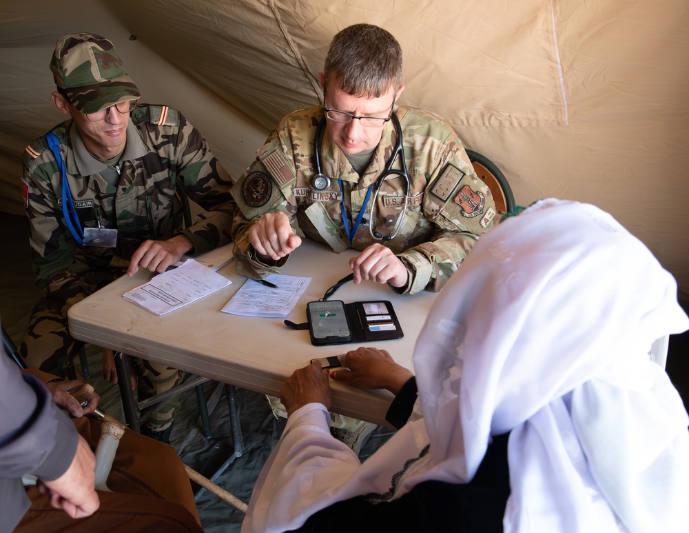 US military medical personnel conduct humanitarian civic assistance at African Lion 2025