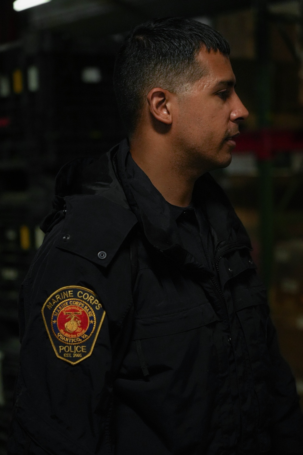 U.S. Marine Police Officers engage in a Narcotics Detection Validation Exercise