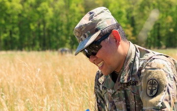 Soil sample collection at field training exercise